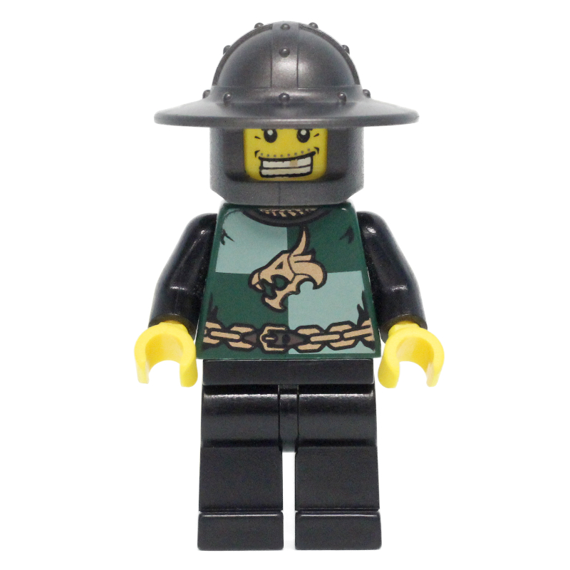 LEGO Dragon Knight, Dark Green, Wide Brim Helmet, Gold Tooth (fig-010101)