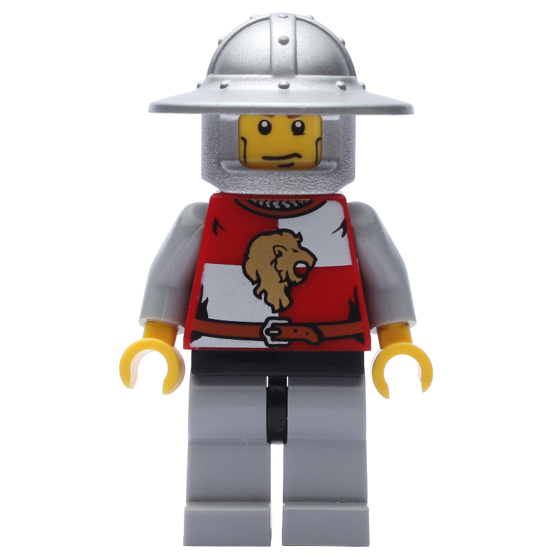 LEGO Lion Knight, Wide Brim Helmet, Cheek Lines / Scared (fig-010103)