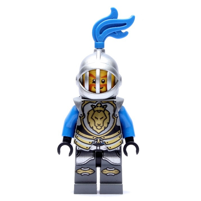 LEGO Knight, Blue, Armor, Helmet with Grille and Blue Plume (fig-010116)