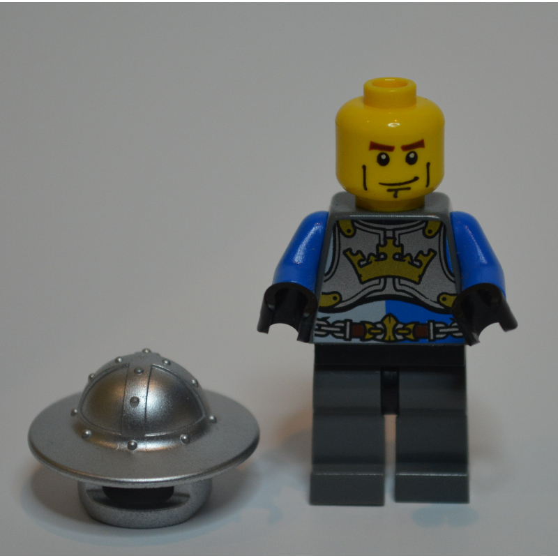 LEGO Knight, Blue, Wide Brim Helmet, Cheek Lines (fig-010118)