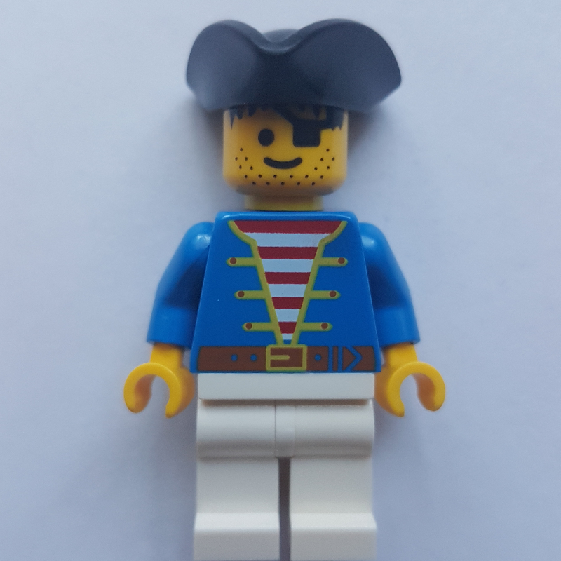 LEGO Pirate - Blue Torso, White Legs, Black Hat (3626c Head) (fig-010126)