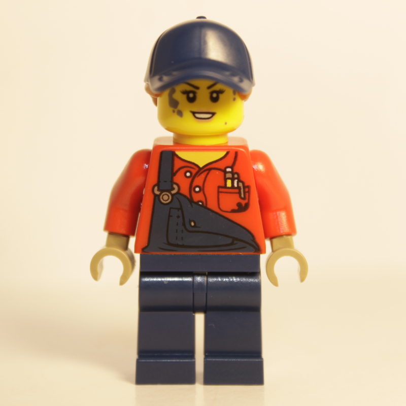 LEGO Red Torso, Dark Blue Overall, Dark Blue Cap (fig-010130)
