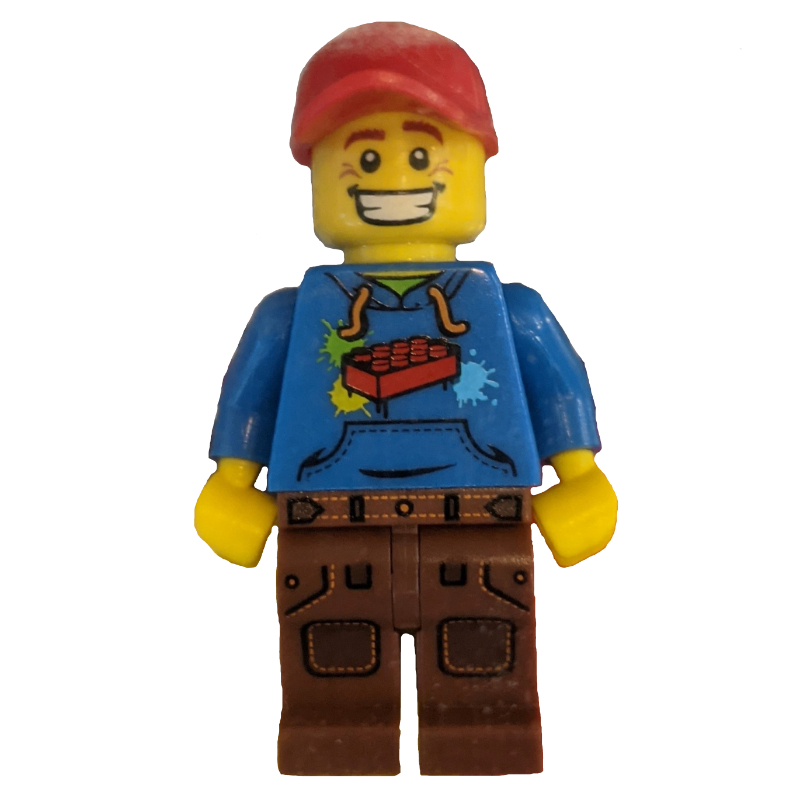 LEGO Blue Torso, Reddish Brown Legs, Red Cap (fig-010136)