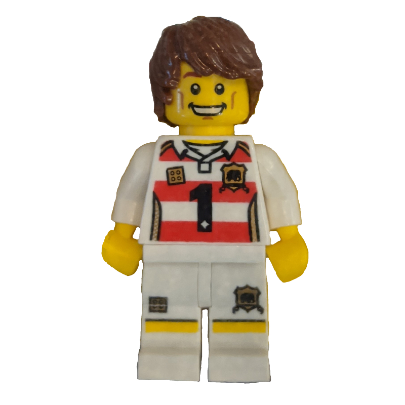 LEGO White Torso, White Legs, Reddish Brown Hair (fig-010137)
