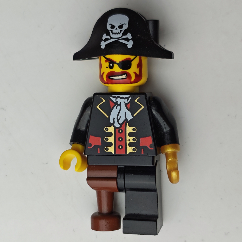 LEGO Pirate - Black Torso, Black Leg, Peg Leg - Nashville (fig-010170)