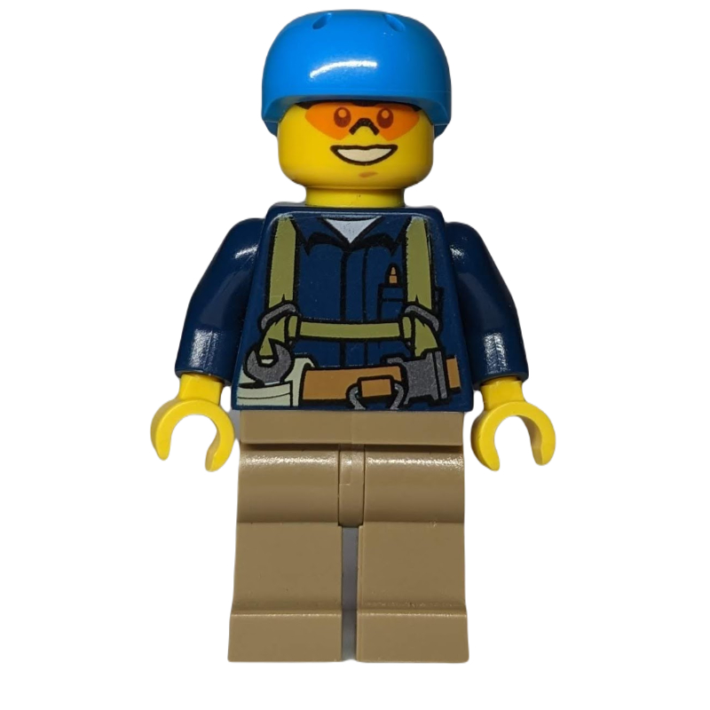 LEGO Dark Blue Torso, Dark Tan Legs, Dark Azure Helmet (fig-010200)