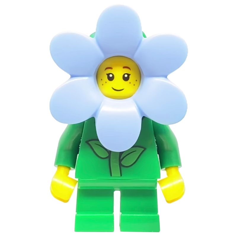 LEGO Flower - Green Torso and Legs,  Bright Light Blue Flower (fig-010203)