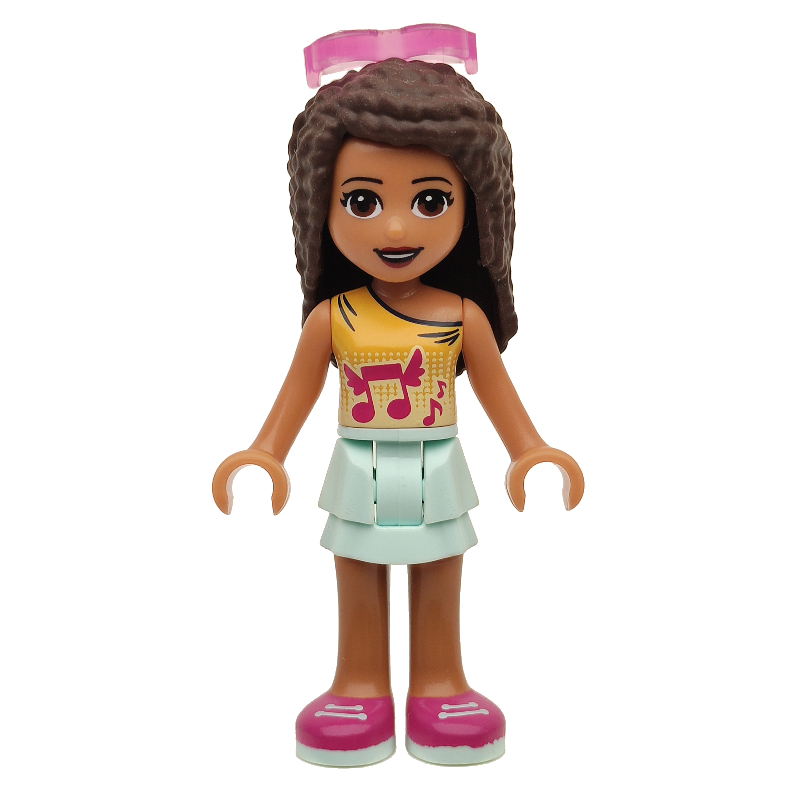 LEGO Andrea - Bright Light Orange Top, Light Aqua Skirt, Sunglasses (fig-010324)