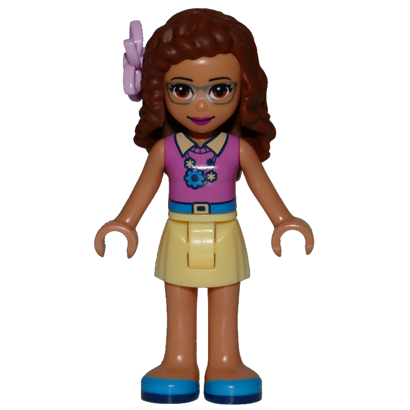 LEGO Olivia - Magenta Top, Bright Light Yellow Skirt, Pink Flower (fig-010326)