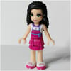 Emma - White Top, Magenta Apron, Flower