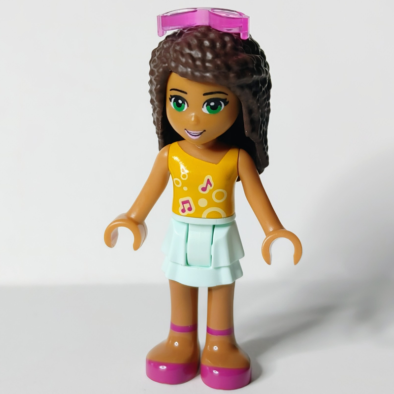 LEGO Andrea - Bright Light Orange Top, Light Aqua Skirt, Sunglasses (fig-010329)
