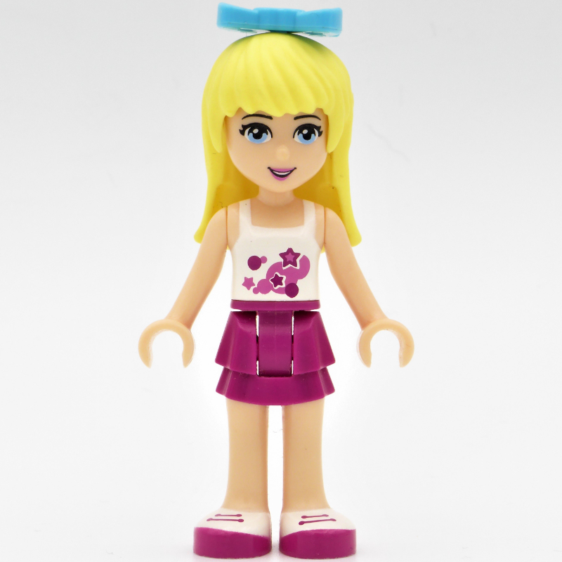 LEGO Stephanie - White Top, Magenta Skirt, Medium Azure Bow (fig-010332)