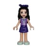 Emma - Medium Lavender Dotted Top, Dark Purple Skirt, Bow