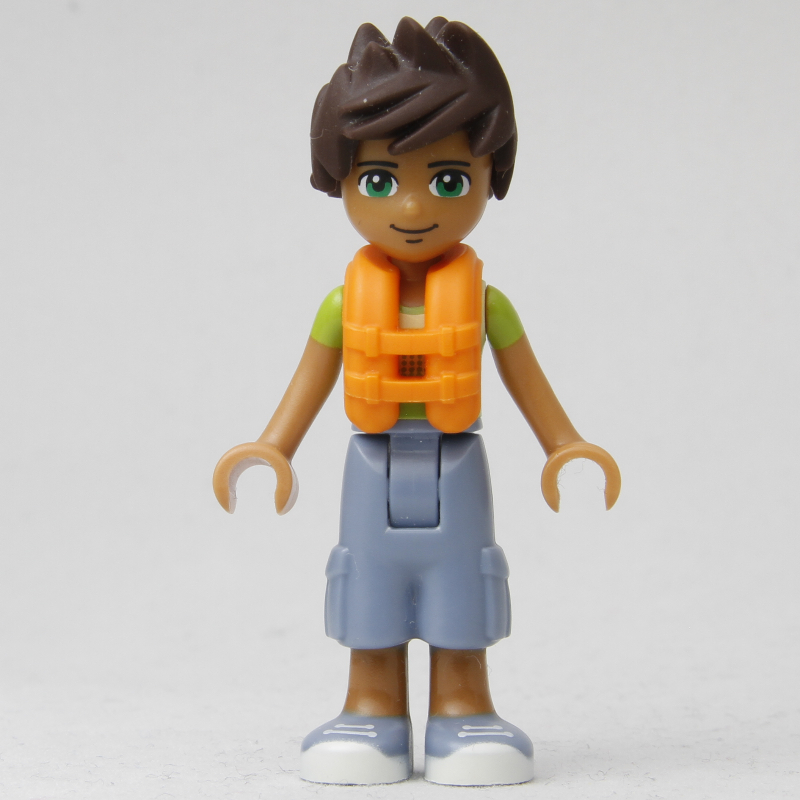 LEGO Liam - Bright Green/Yellow Shirt, Sand Blue Trousers, Life Vest (fig-010336)