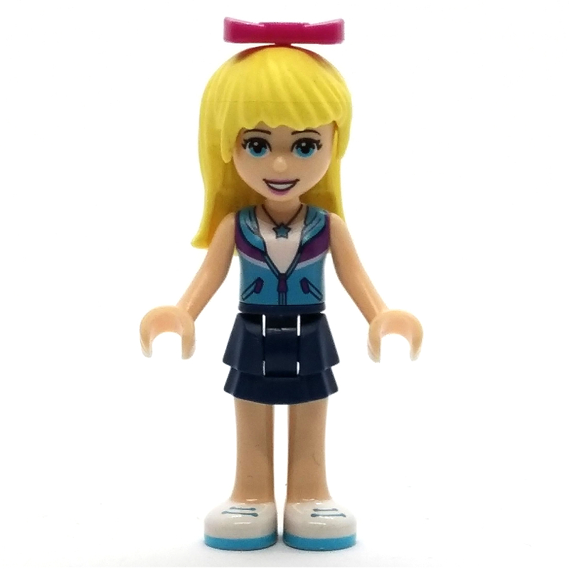 LEGO Stephanie - Medium Azure Top, Dark Blue Skirt, Bow (fig-010337)