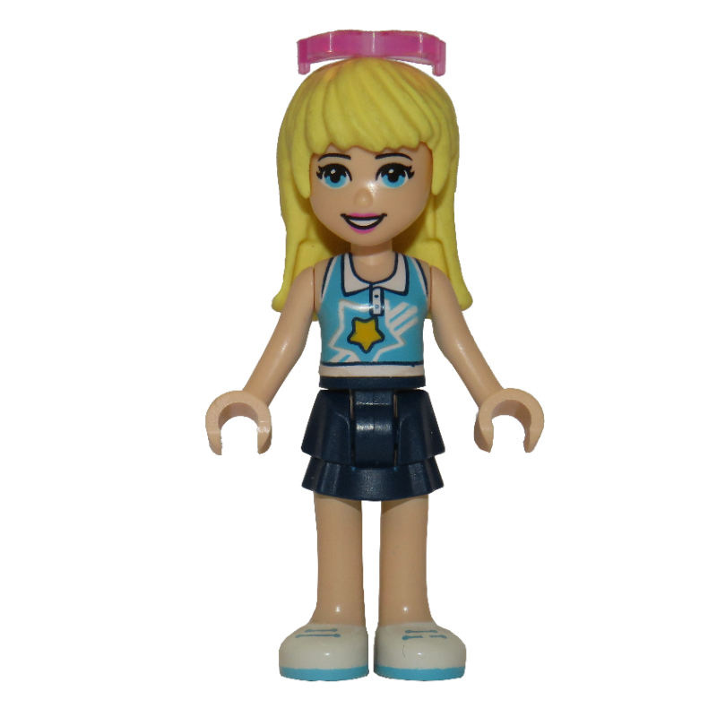 LEGO Stephanie - Medium Azure Top, Dark Blue Skirt, Sunglasses (fig-010339)