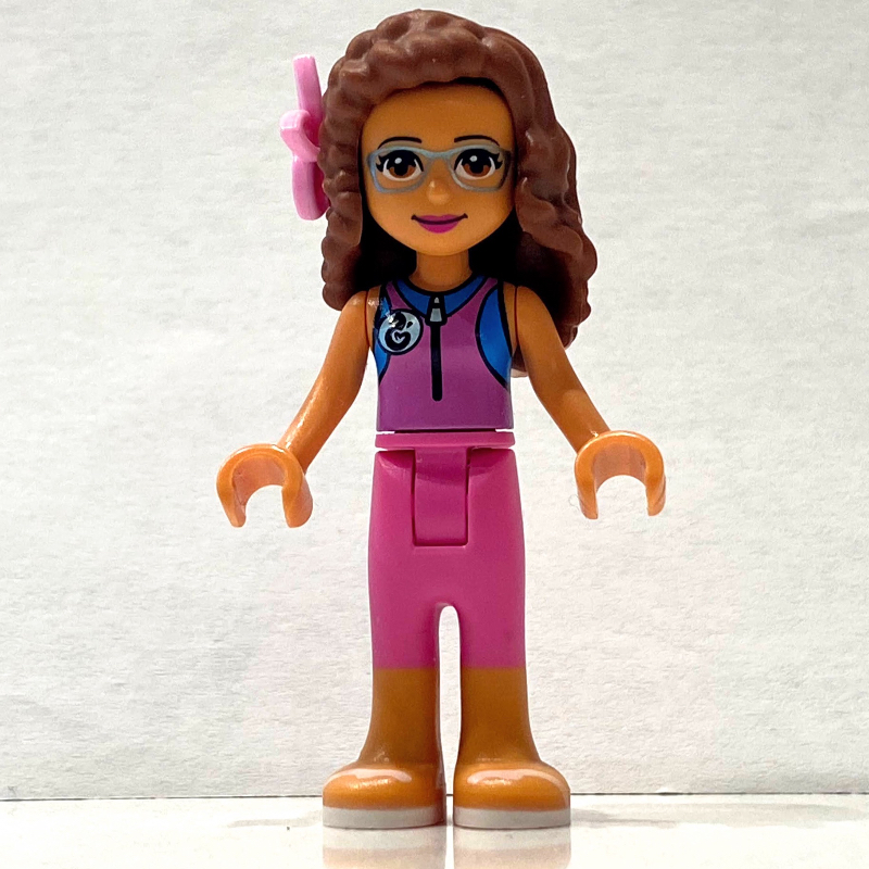 LEGO Olivia - Dark Pink Wet Suit, Flower (fig-010344)
