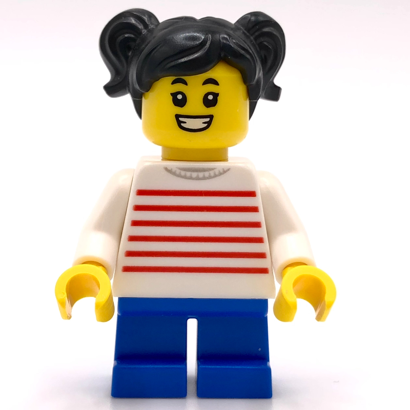 LEGO Kid - White Torso, Blue Legs, Black Hair (fig-010371)