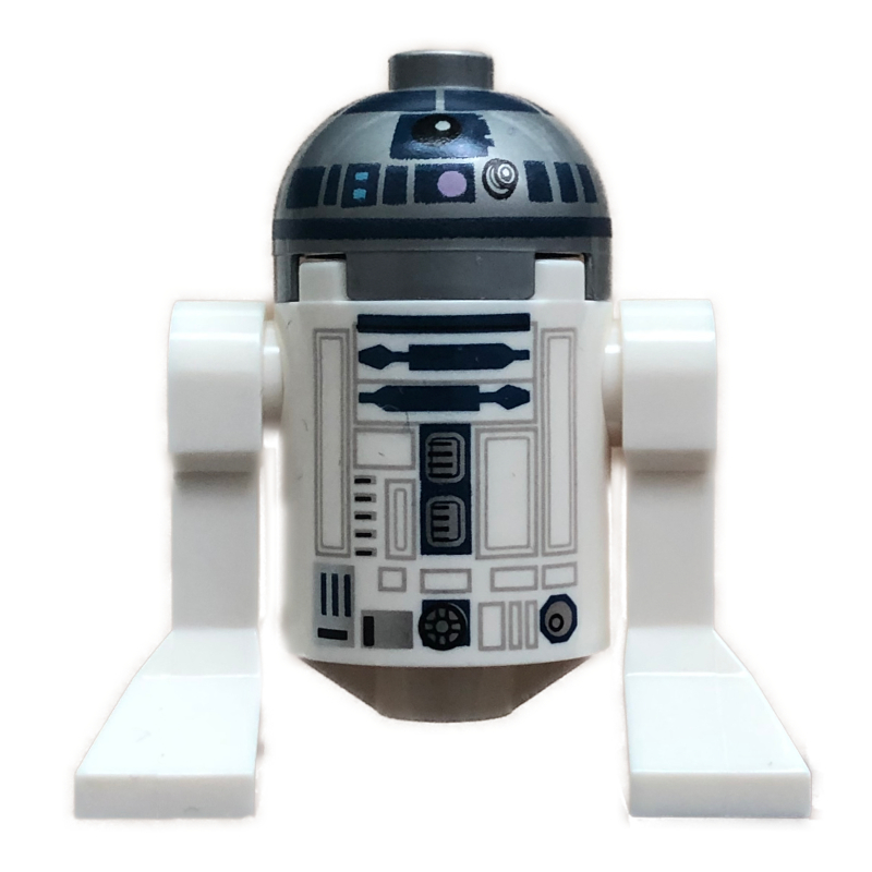 LEGO Astromech Droid, R2-D2, Flat Silver Dome, Dark Blue Print with Lavender Dots (fig-010443)