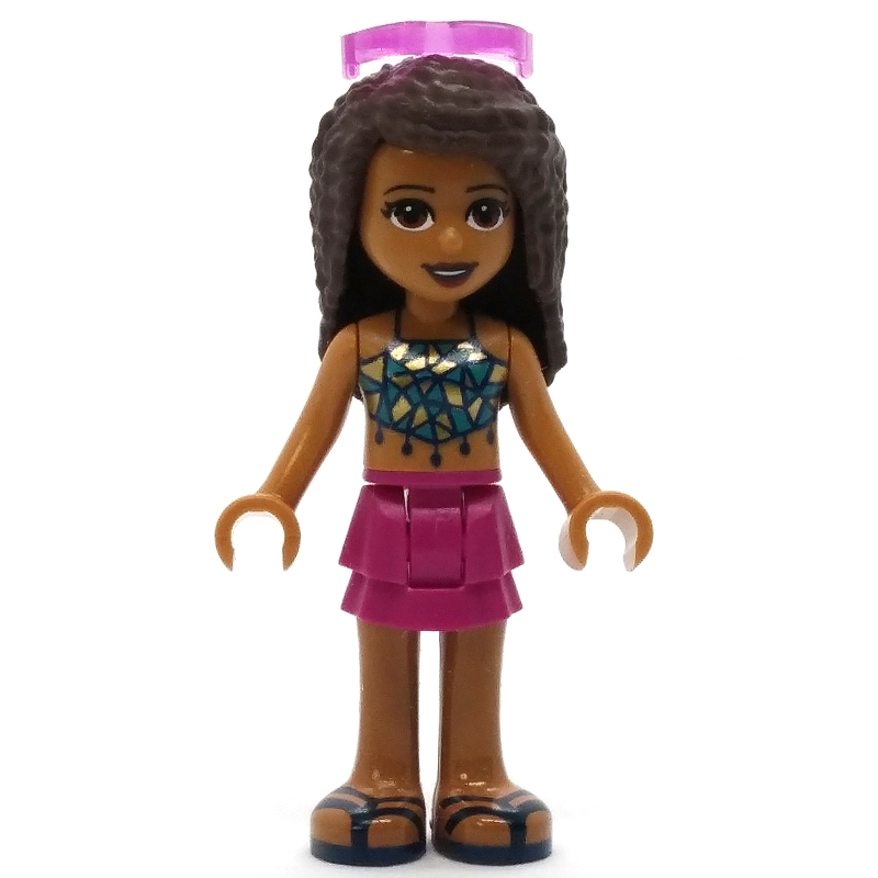 LEGO Andrea - Dark Blue Top, Magenta Skirt, Sunglasses (fig-010522)