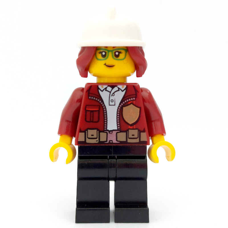 LEGO Freya McCloud, Open Dark Red Jacket with Badge, White Fire Helmet (3626cpr3232 Head) (fig-010560)