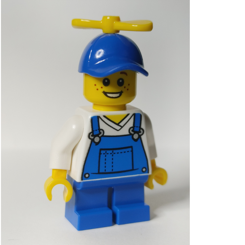 LEGO Billy McCloud - Blue Overalls, Blue Cap with Yellow Propeller (fig-010565)