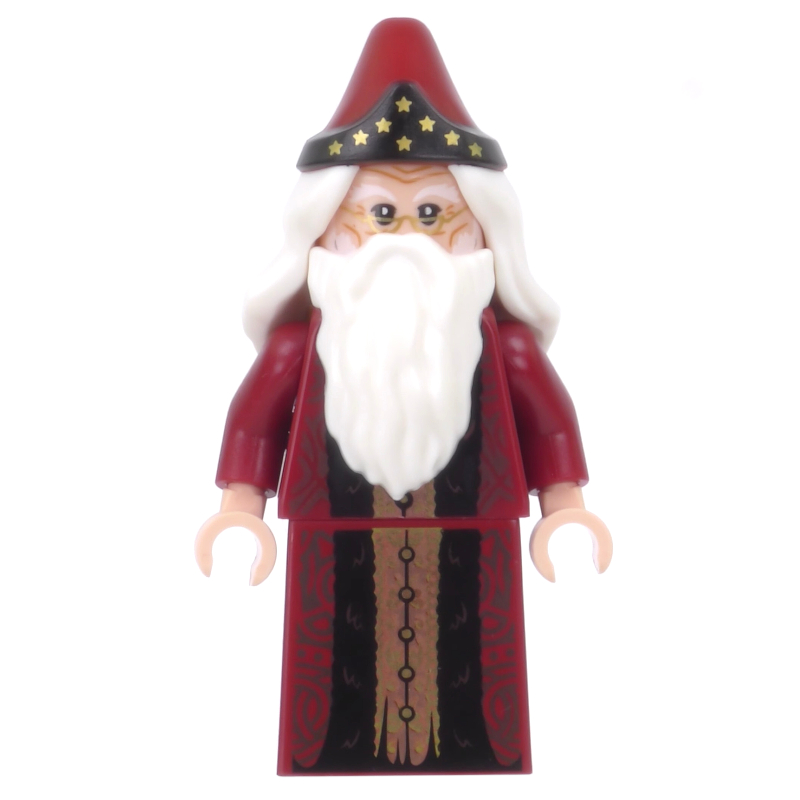 LEGO Albus Dumbledore, Dark Red Robe with Skirt, Stars on Hat (fig-010568)