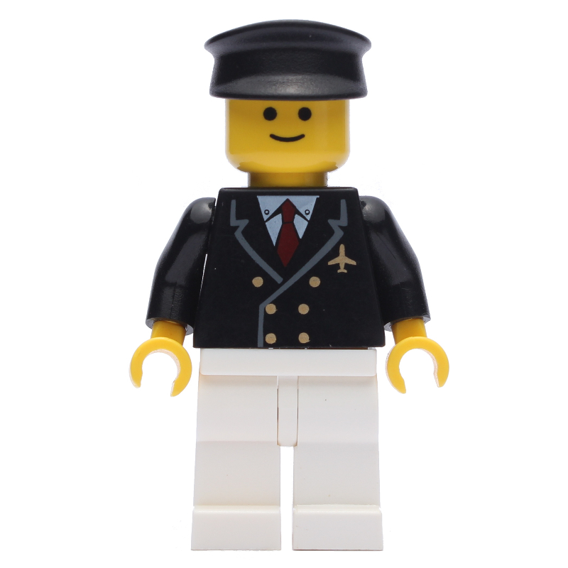 LEGO Pilot - Black Torso, White Legs, Black Cap (fig-010614)