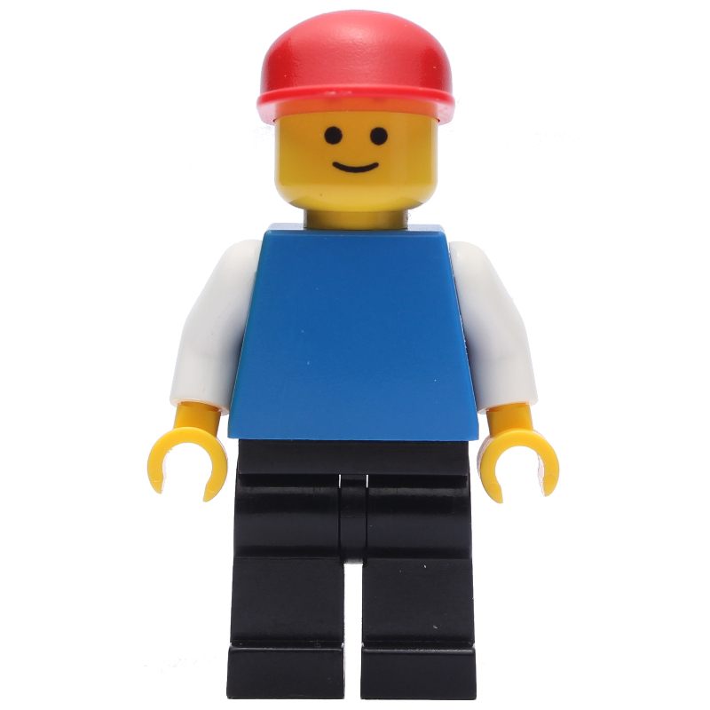 LEGO Blue Torso, Black Legs, Red Cap (fig-010650)