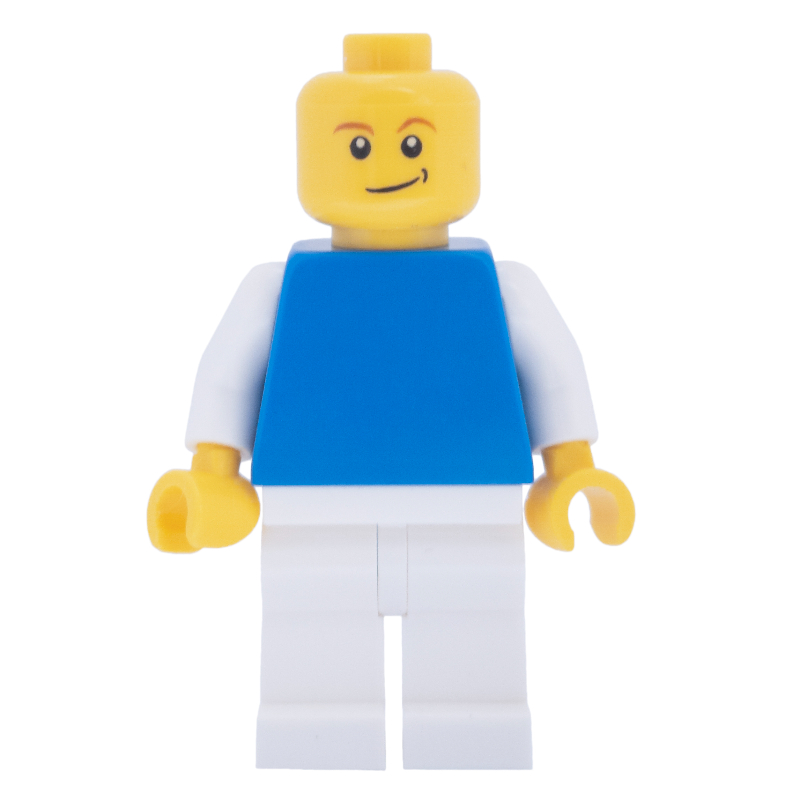 LEGO Blue Torso, White Legs (fig-010655)