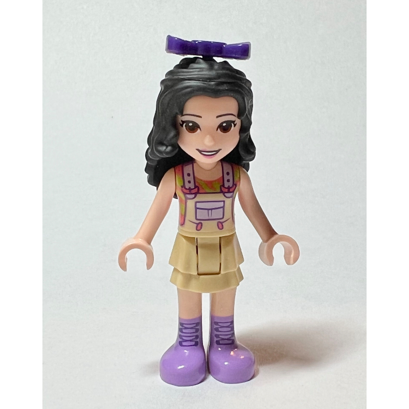 LEGO Emma - Tan Overall, Black Hair, Bow (fig-010667)
