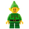 Elf - Bright Green Torso, Green legs, Bright Green Hat, Broad Smile