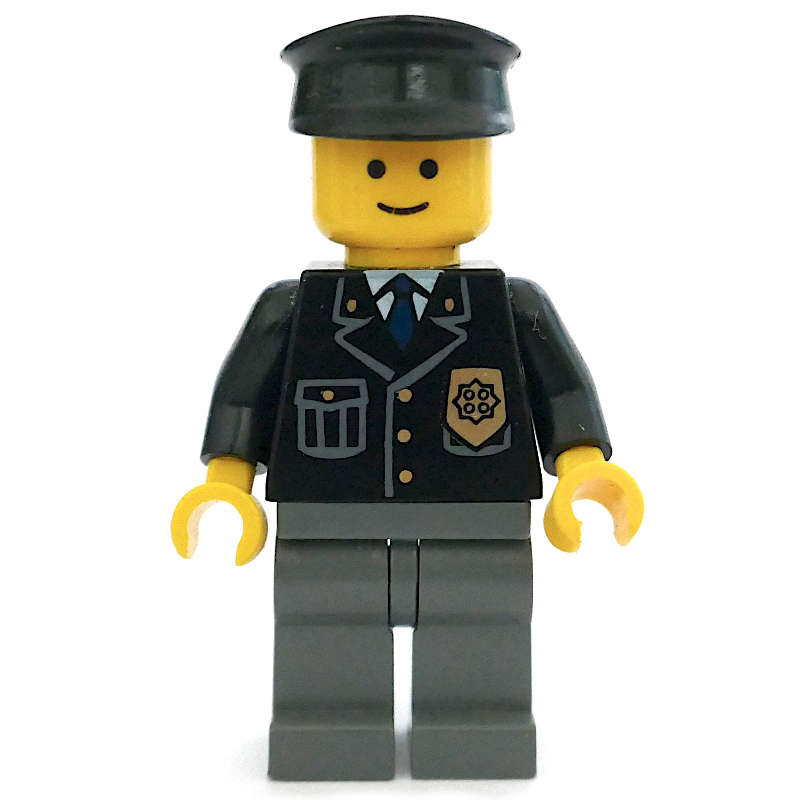 LEGO Police - Black Torso, Dark Bluish Grey Legs, Black Hat (fig-010706)