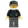 Police - Black Torso, Dark Bluish Grey Legs, White Helmet, Black Visor