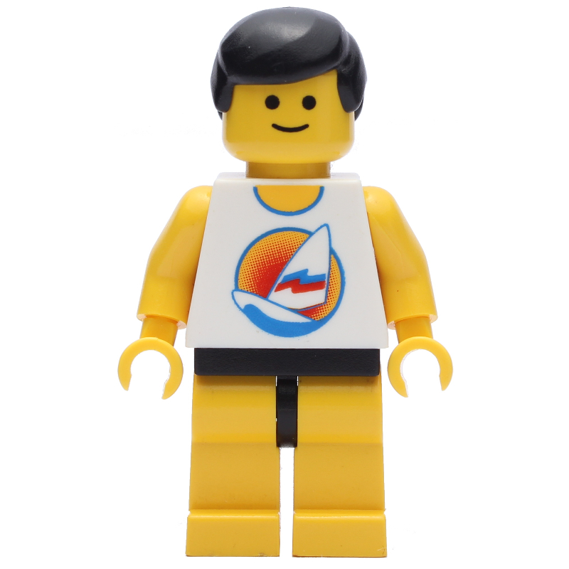 LEGO White Torso, Yellow Legs, Black Hair (fig-010711)