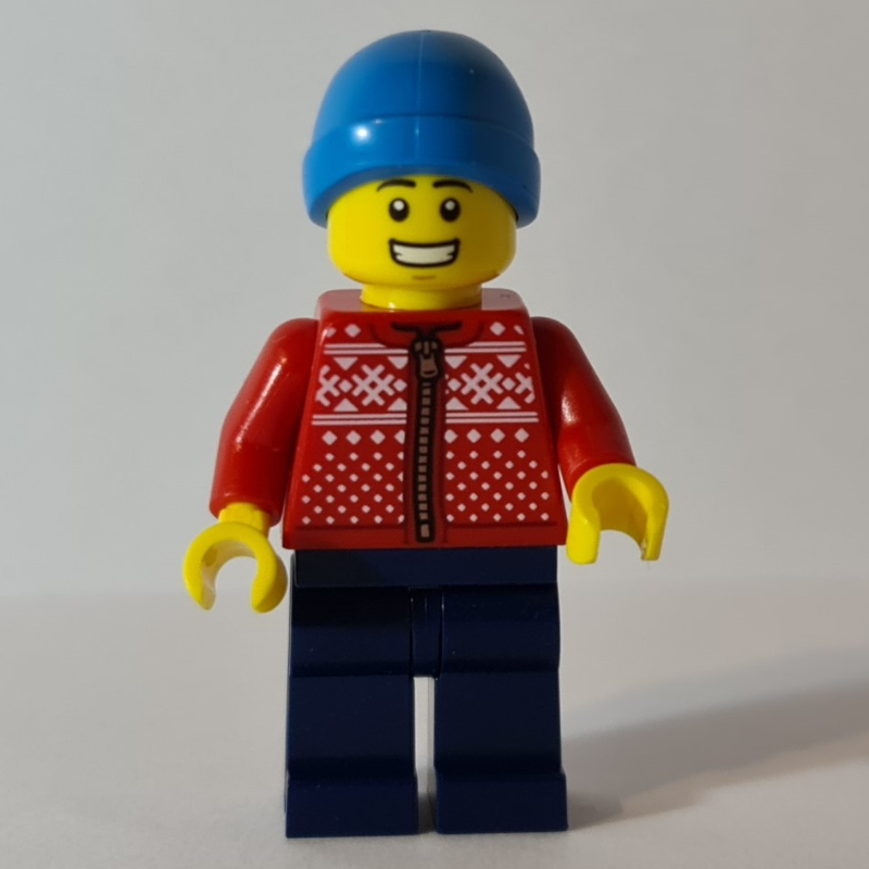LEGO Red Torso, Dark Blue Legs, Dark Azure Cap (fig-010749)