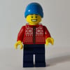 Red Torso, Dark Blue Legs, Dark Azure Cap