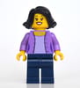 Woman, Medium Lavender Sweater, Dark Blue Legs, Black Hair