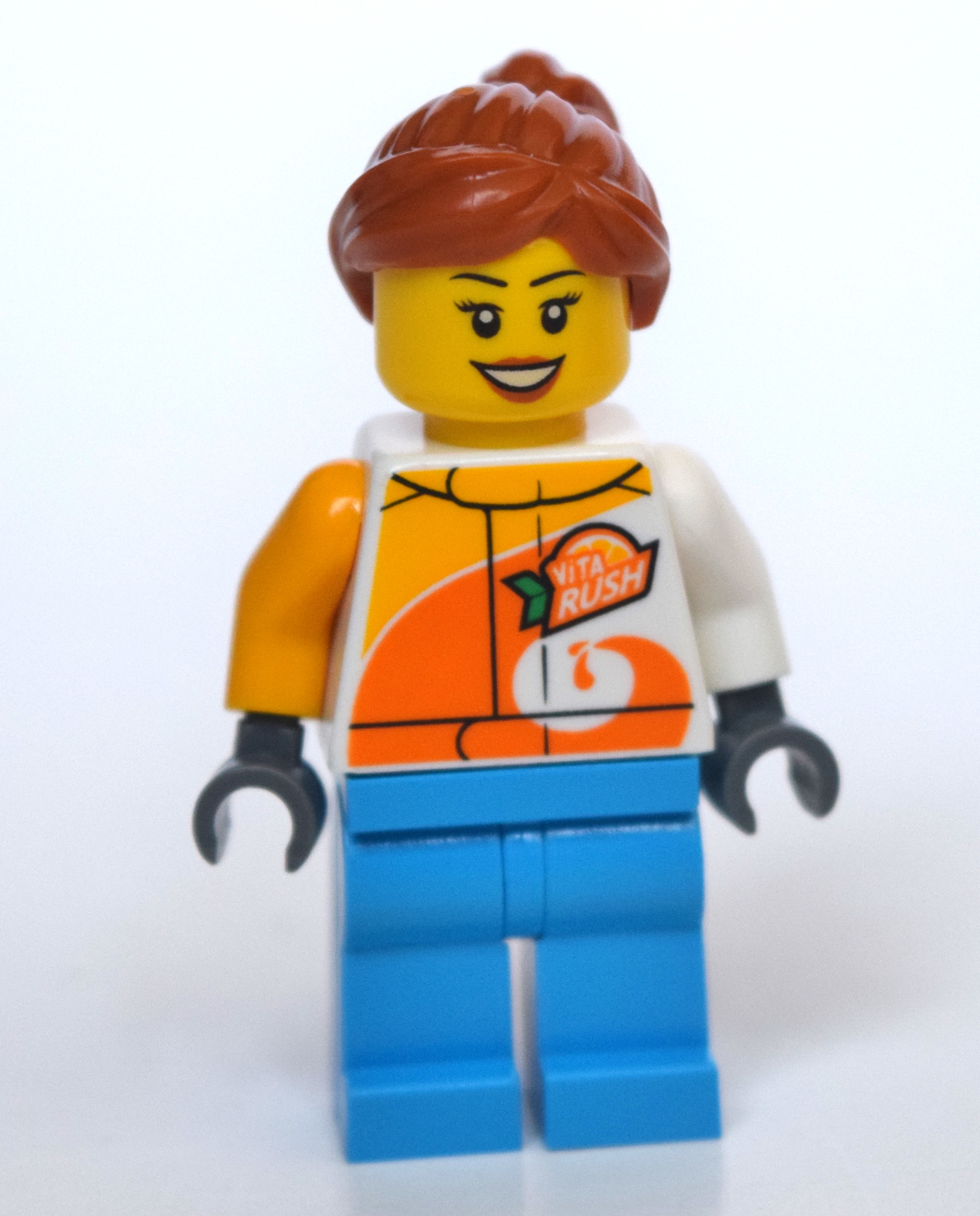 LEGO Woman, Vita Rush Jacket, Dark Azure Legs, Dark Orange Hair (fig-010781)