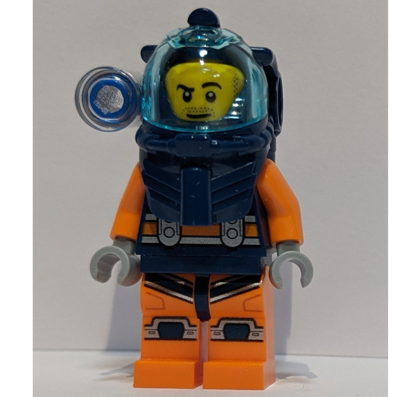 LEGO Diver - Dark Blue Torso, Orange Legs, Dark Blue Helmet (fig-010789)