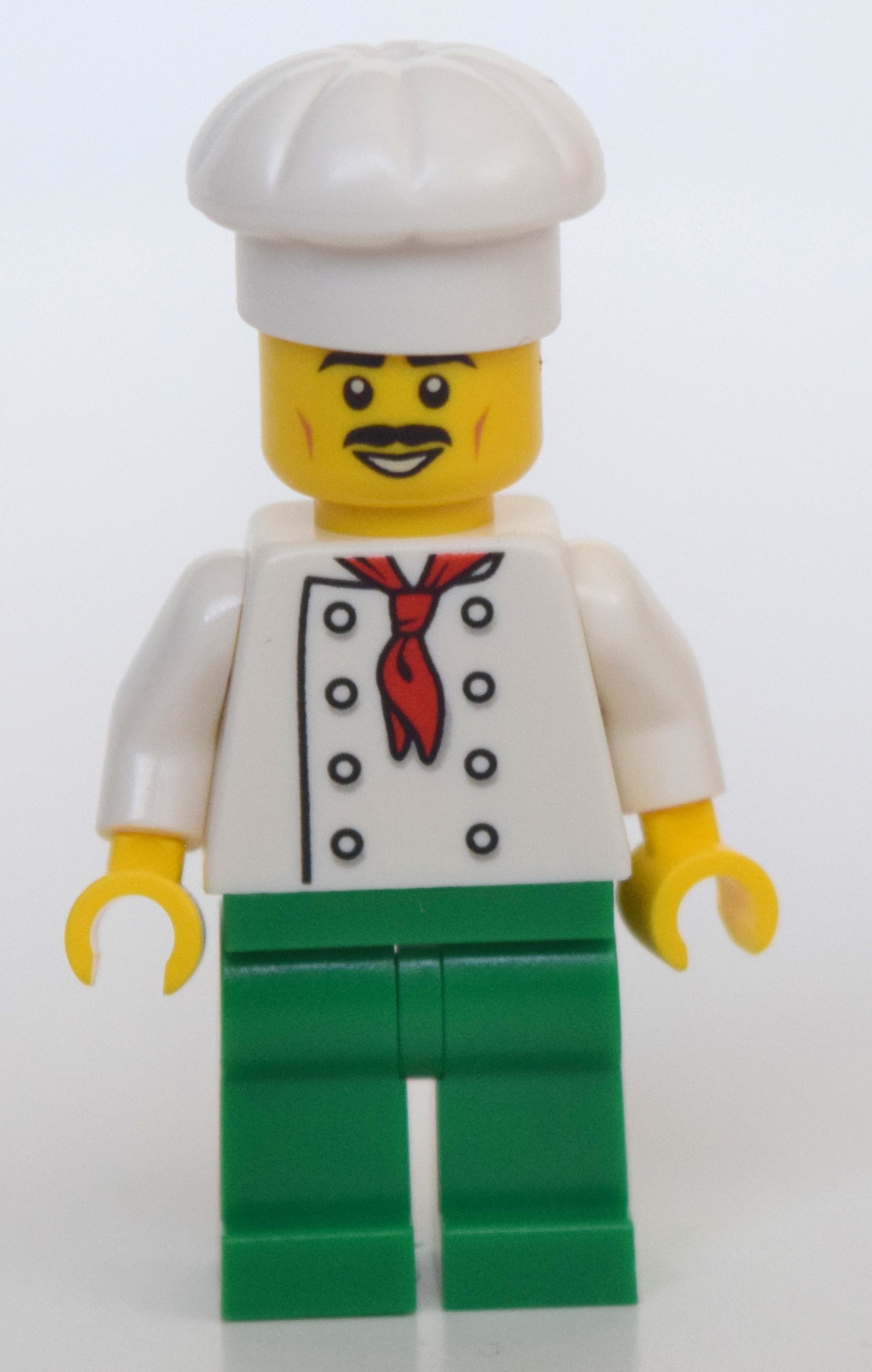 LEGO Chef, Green Legs, Chef Hat, Moustache (fig-010794)