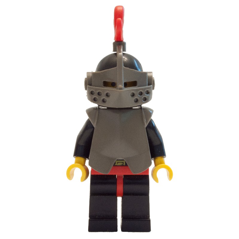 LEGO Knight (Breastplate on Black) - Black Legs, Armor, Red Plume, Hollow Stud Head (fig-010802)