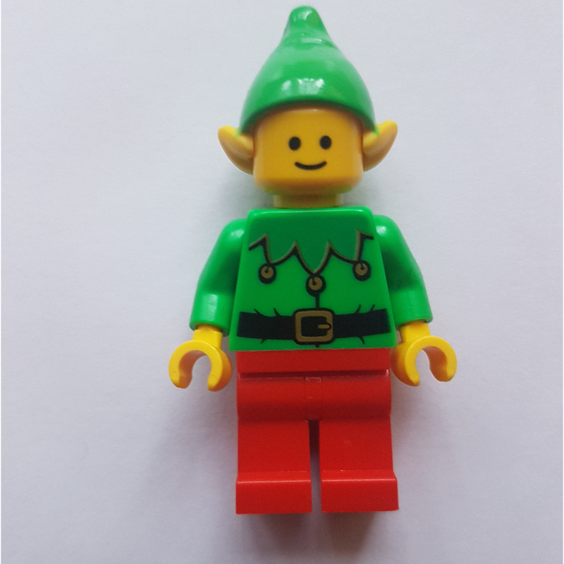 LEGO Elf - Bright Green Torso, Red Legs, Bright Green Hat (fig-010811)