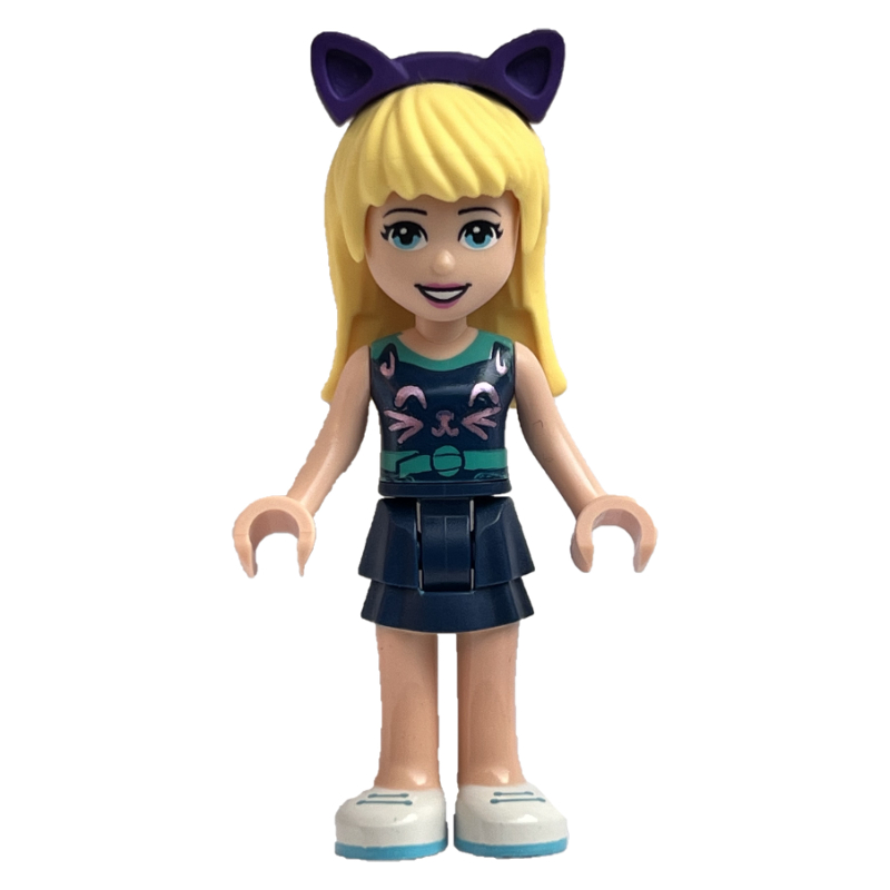 LEGO Stephanie - Dark Turquoise Top, Dark Blue Skirt, Dark Purple Cat Ears (fig-010867)