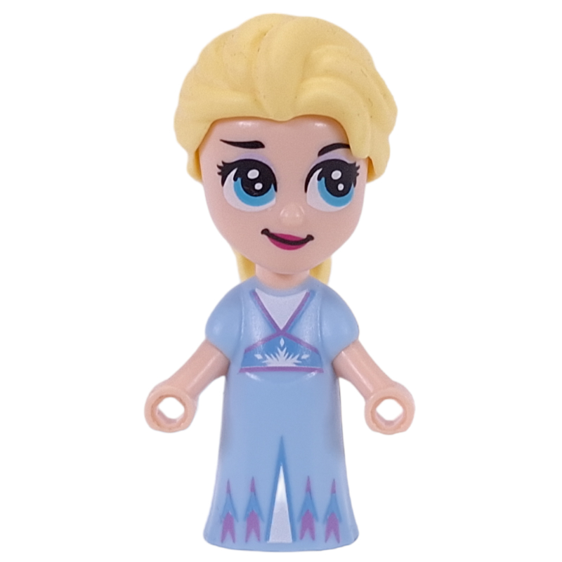 LEGO Elsa - Microdoll, Bright Light Blue Dress, Hair in Tail, Looking Up (fig-010896)