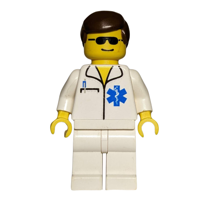 LEGO Doctor - White Torso and Legs, Brown Hair (fig-011039)