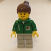 Green Torso, Light Grey Legs, Brown Ponytail Hair