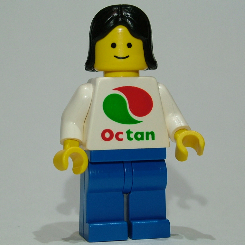 LEGO White Torso Octan, Blue Legs, Black Hair (fig-011044)