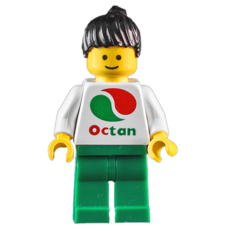 LEGO White Torso Octan, Green Legs, Black Hair (fig-011045)
