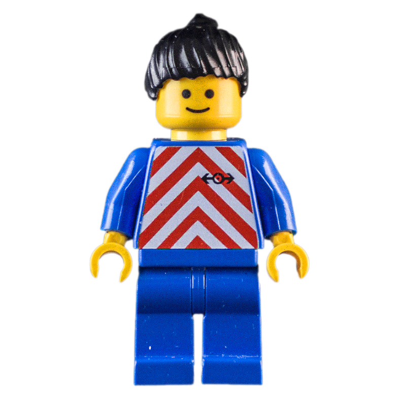 LEGO Blue Torso, Blue Legs, Black Hair Ponytail (fig-011049)